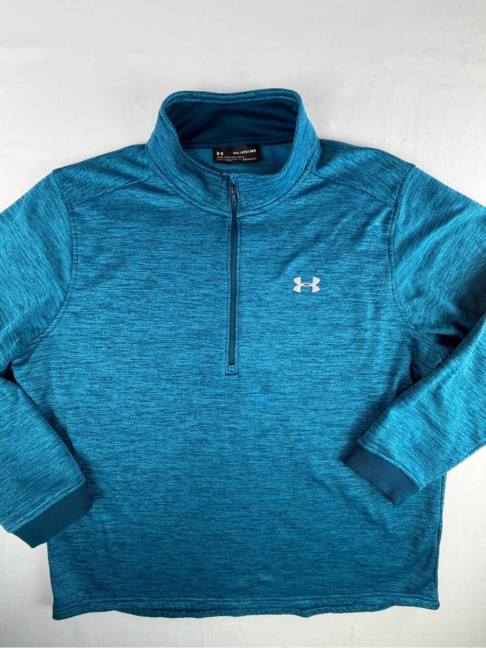 Under Armour Men's Teal Quarter-Zip Pullover Athletic  Wear Shirt - sporty 3X